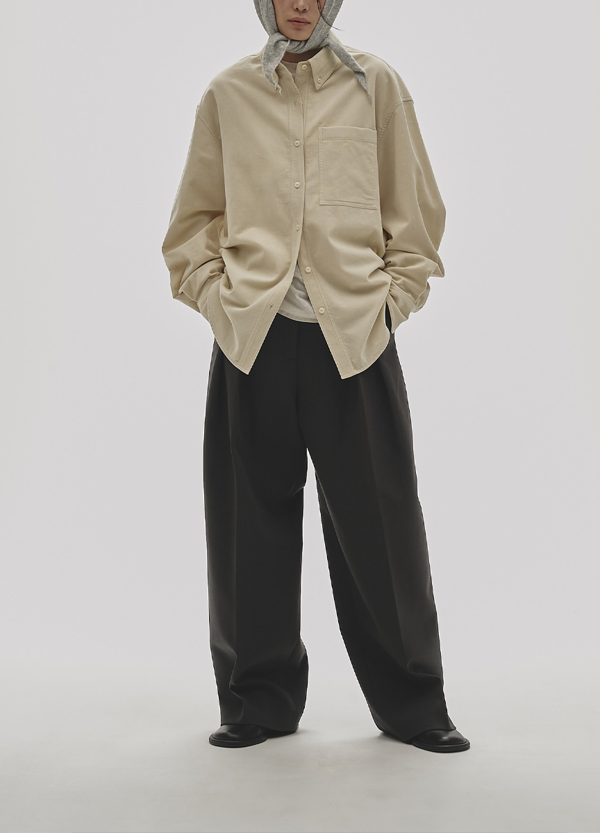 大口袋燈芯絨寬版襯衫